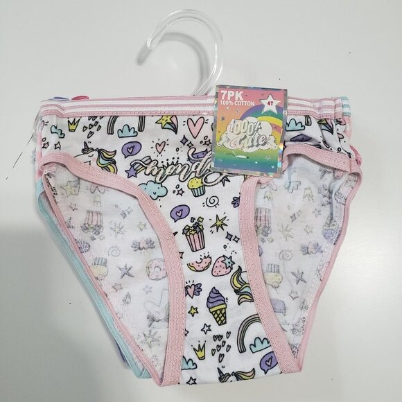 NWT Toddler‎ Girls Seven Pack Days of The Week Printed Panties - Multi Color 4T - Picture 3 of 11